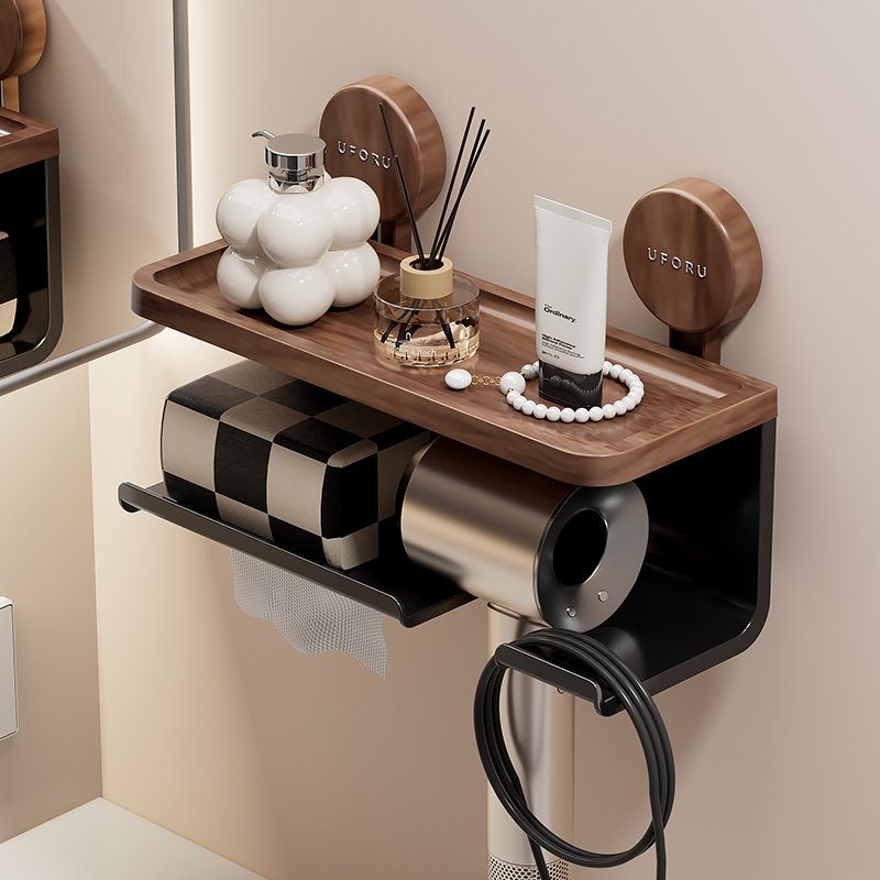 挂壁式卫生间纸巾盒洗漱台置物架