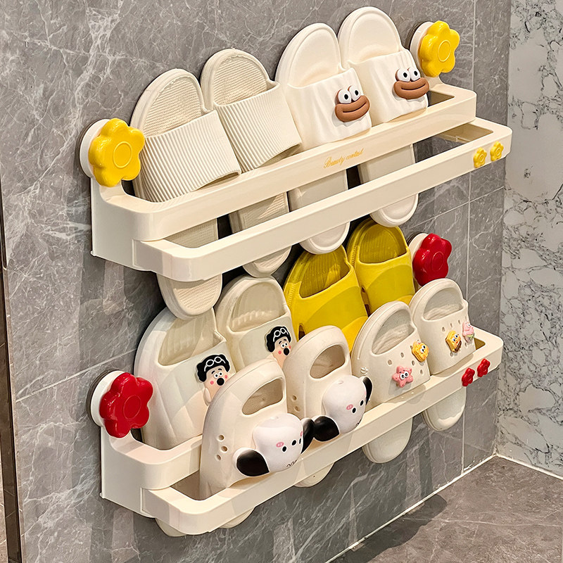 吸盘伸缩拖鞋架浴室免打孔壁挂卫生间专用厕所拖鞋沥水挂架置物架,收纳整理,整理架/置物架/收纳架,淘宝优惠券,粉丝福利购,淘宝优惠卷