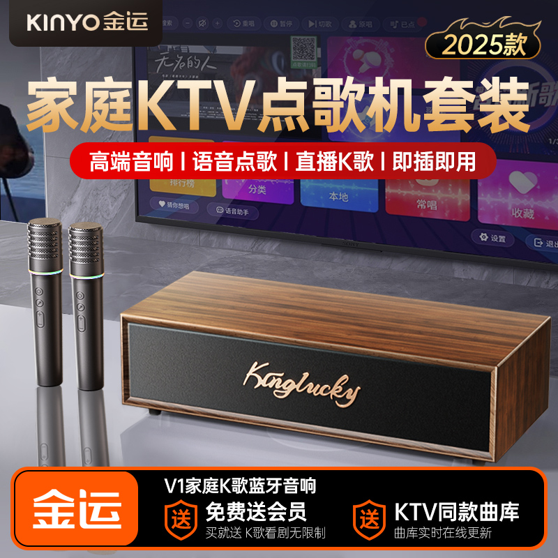 金运v1蓝牙音箱家庭ktv音响套装智能点歌机家用功放一体麦克风K歌