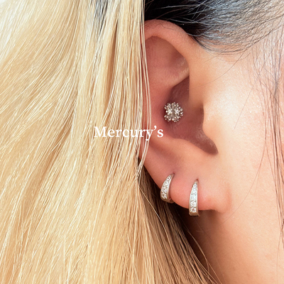 小众ins风百搭镶钻耳扣耳圈