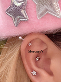 两种佩戴方式 Mercurys 立体星星耳骨钉日韩风拧螺丝耳饰睡觉免摘