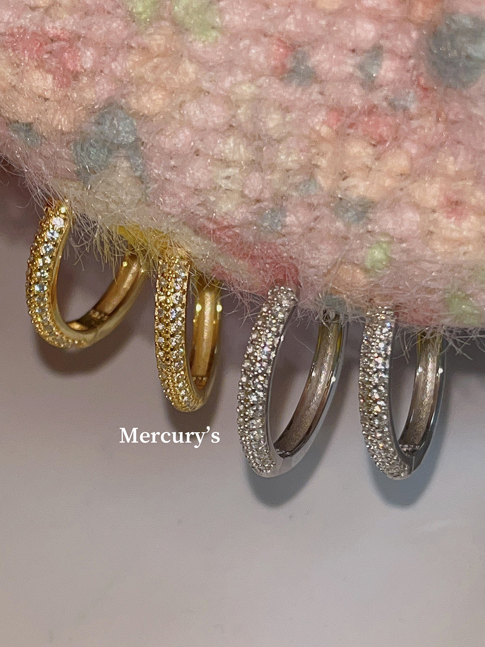 Mercurys镶钻气质大耳圈满钻耳扣 又辣又高级！复古港风纯银耳饰,饰品/流行首饰/时尚饰品新,耳环,淘宝优惠券,粉丝福利购,淘宝优惠卷