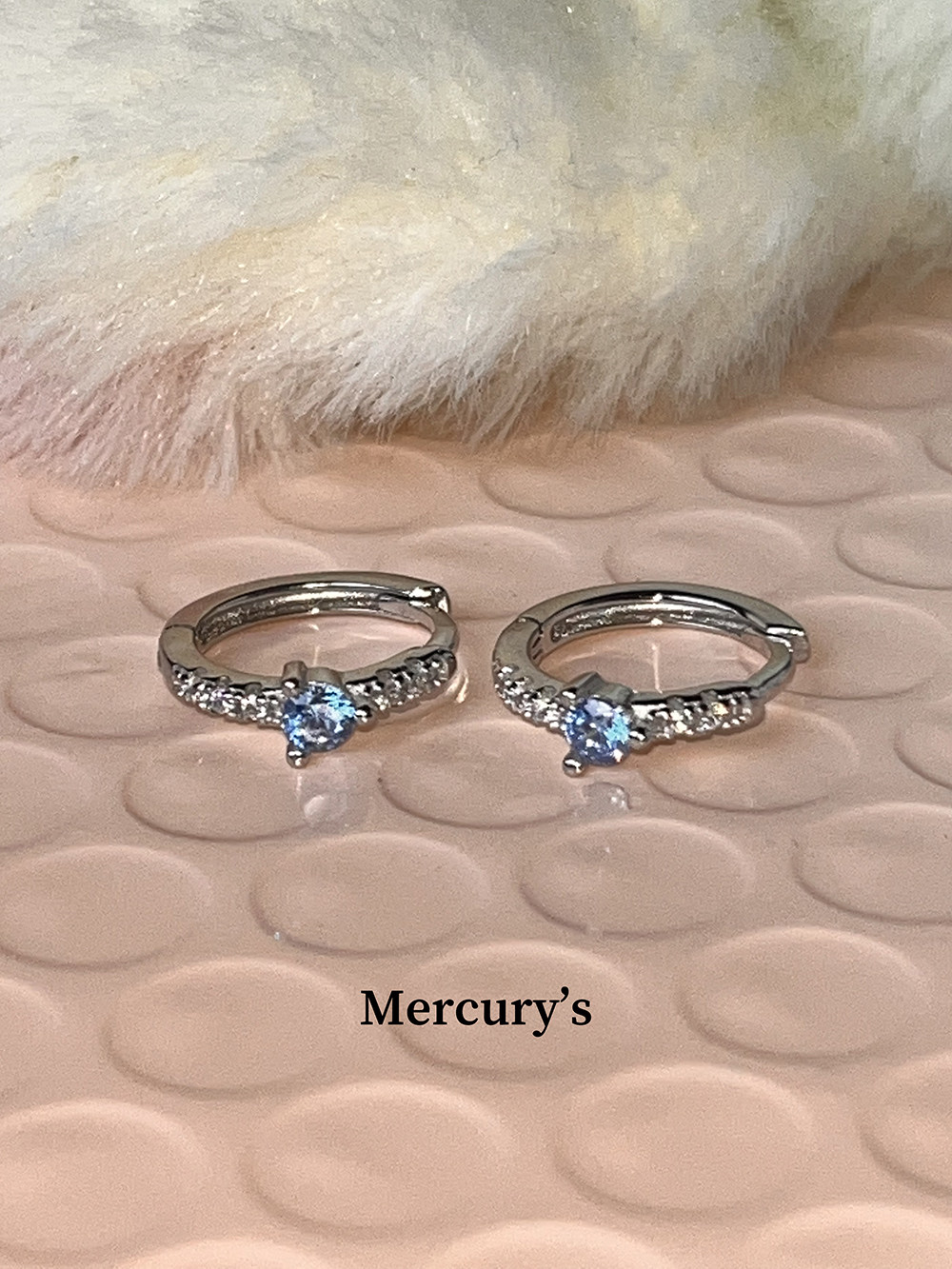 Mercurys夏日の清冷显白气质纯银耳扣洗澡不用摘耳环超闪百搭耳圈