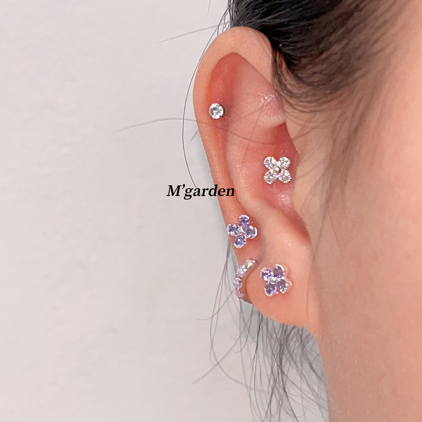 Charm幸运符号紫色四叶草耳钉925银闪钻简约花朵耳饰百搭少女耳环,饰品/流行首饰/时尚饰品新,耳钉,淘宝优惠券,粉丝福利购,淘宝优惠卷