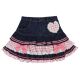 plaid patchwork bow Pink denim skirt粉色格子蝴蝶结牛仔半身裙