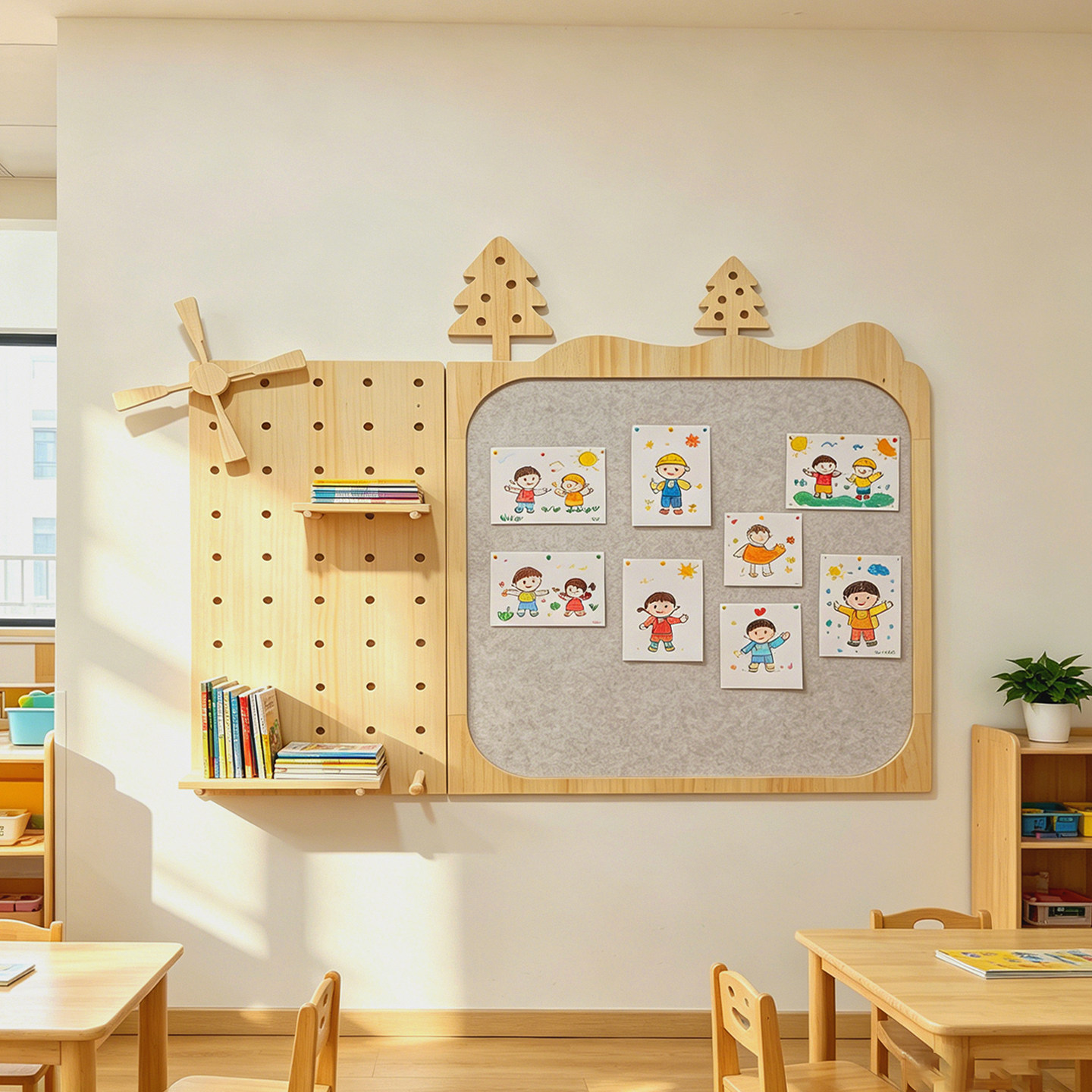 幼儿园环创家园栏洞洞板墙面装饰宣传栏文化墙公告栏照片墙展示板