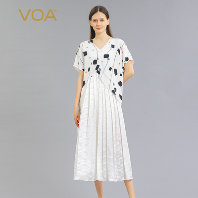 VOA真丝30姆米印花重绉连衣裙