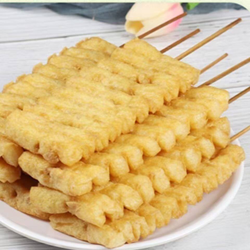 兰花串200串冷冻水煮豆腐干泡串麻辣烫火锅豆腐串兰花串关东煮
