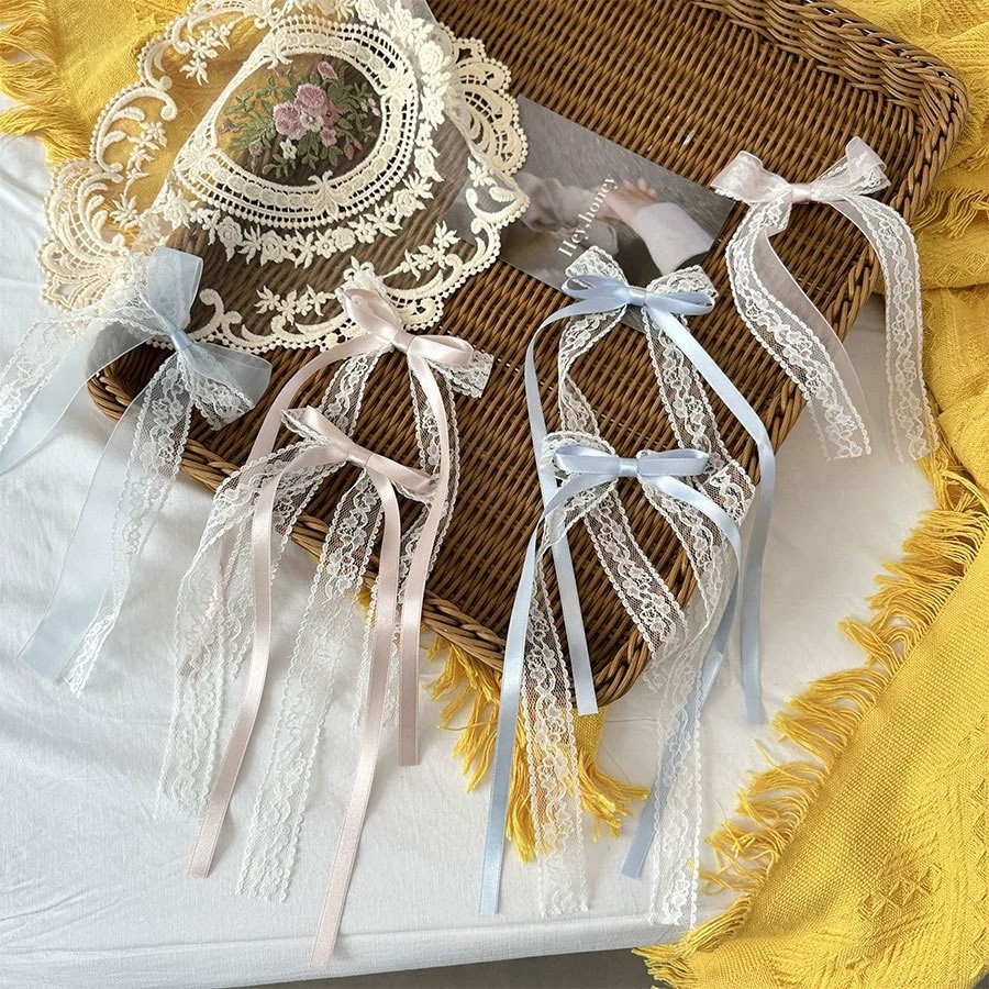 蕾丝网纱蝴蝶结胸针/发绳/发夹