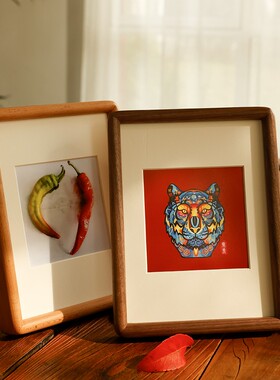 黑胡桃实木相框摆台挂墙定制6寸A4diy洗照片做成相框画木质全家福