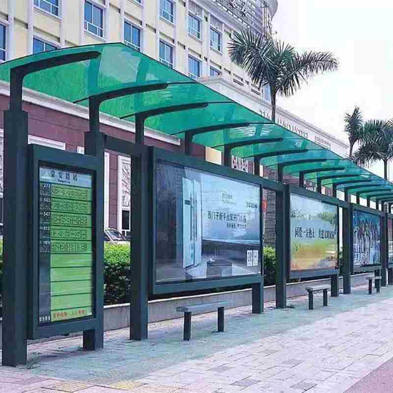 新款包邮公交车站台招呼站候车亭仿古站牌候车站牌巴士高端厂家灯