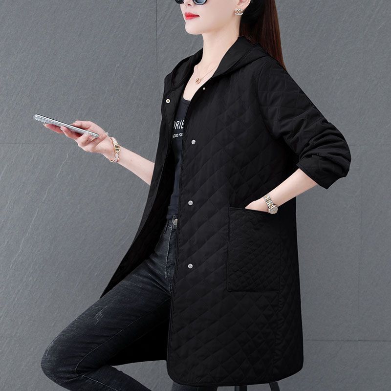 菱格棉服2025年秋冬新款夹棉外套宽松显瘦妈妈装韩版洋气保暖棉衣