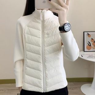 棉服女2025秋冬運(yùn)動(dòng)拼接立領(lǐng)修身 小蠻腰薄款 戶外保暖輕薄棉衣外套