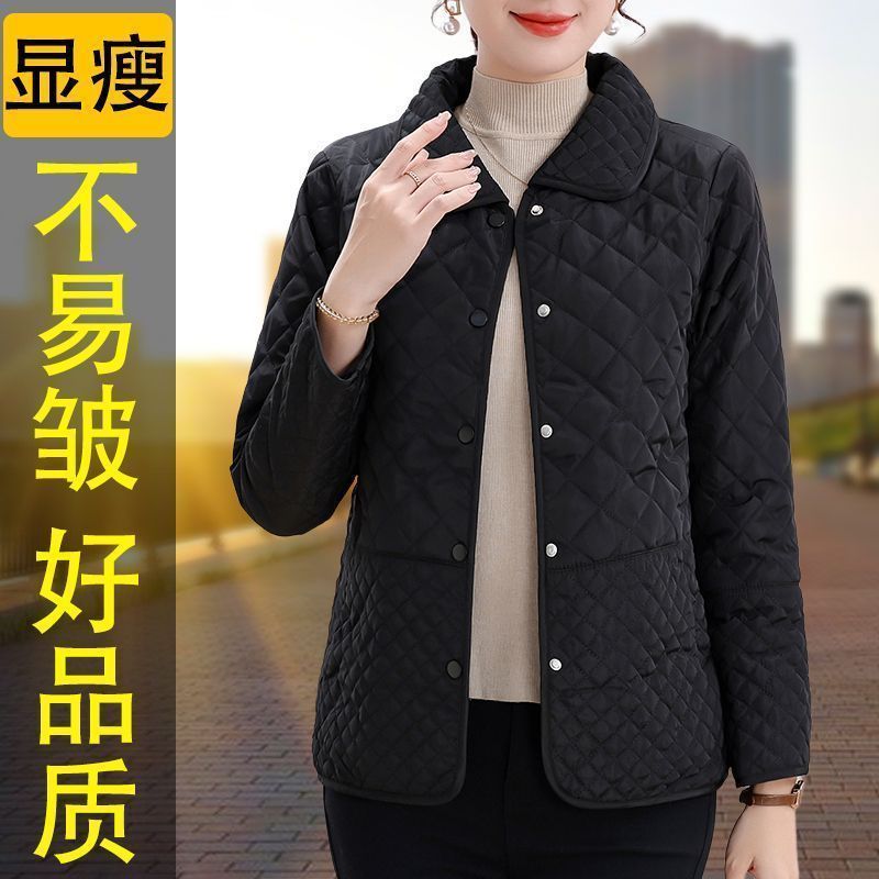 短款棉服女2025年新款冬季夹棉外套中年妈妈洋气轻薄小棉袄