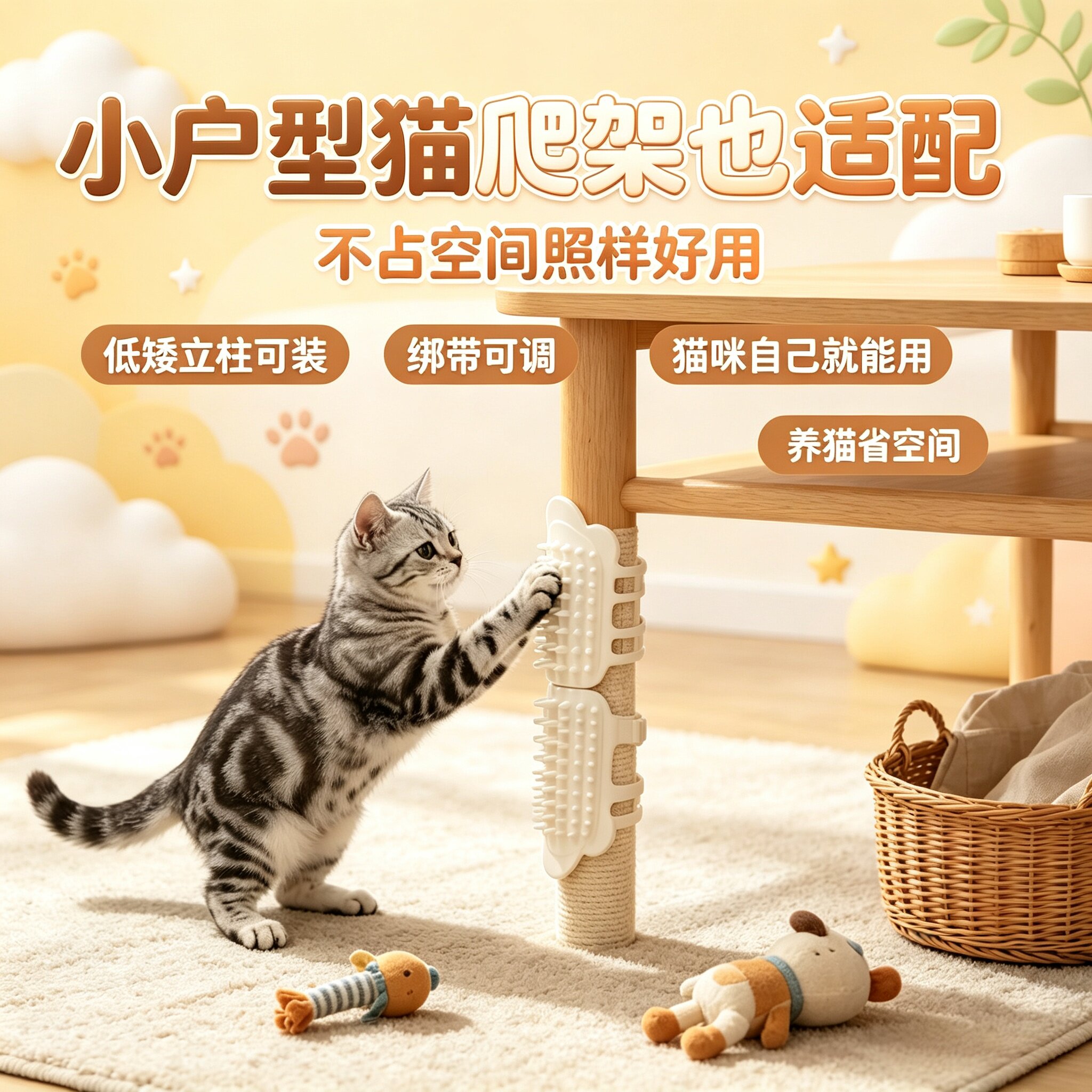 猫咪桌腿贴墙蹭痒器解痒神器