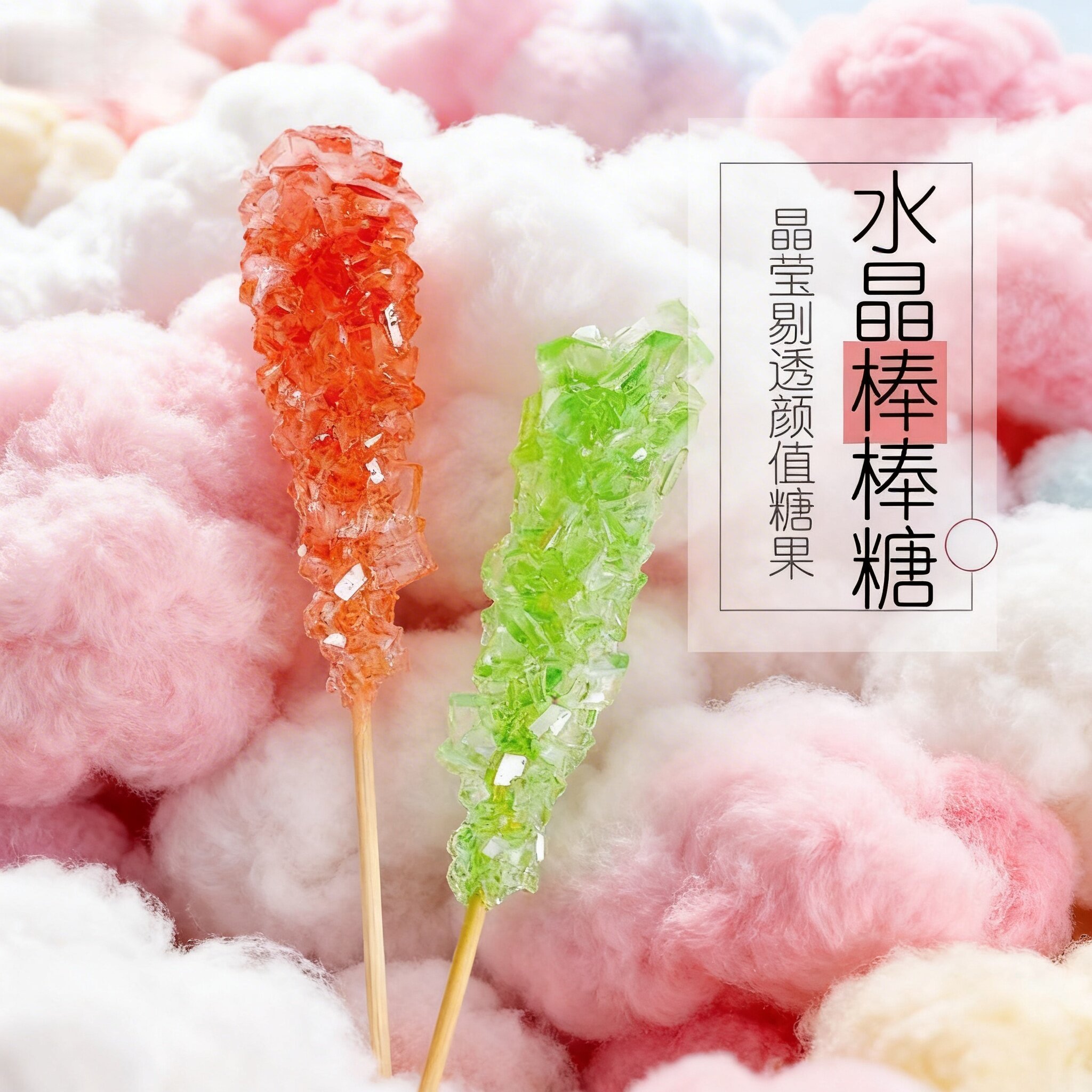 水晶棒棒糖七彩琥珀糖冰晶糖果搅拌糖咖啡伴侣老冰糖高颜值礼物