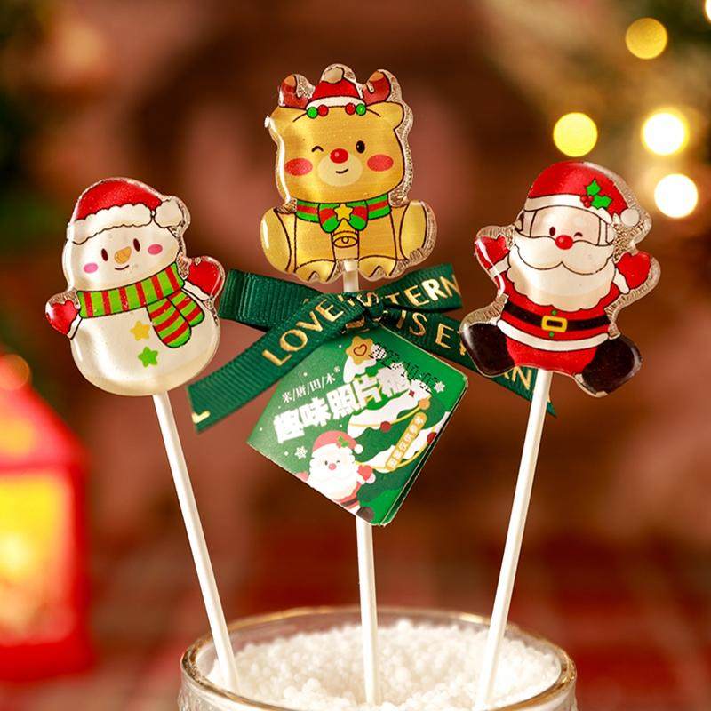 圣诞节糖果礼盒儿童礼物批发蛋糕装饰零食高颜值平安夜圣诞棒棒糖