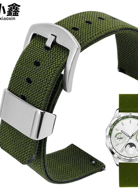 适用华为gt4手表GT3表带GT2男Watch4Pro非凡大师荣耀智能运动Watch3男款尼龙军绿色3Pro帆布新款46/48高级感