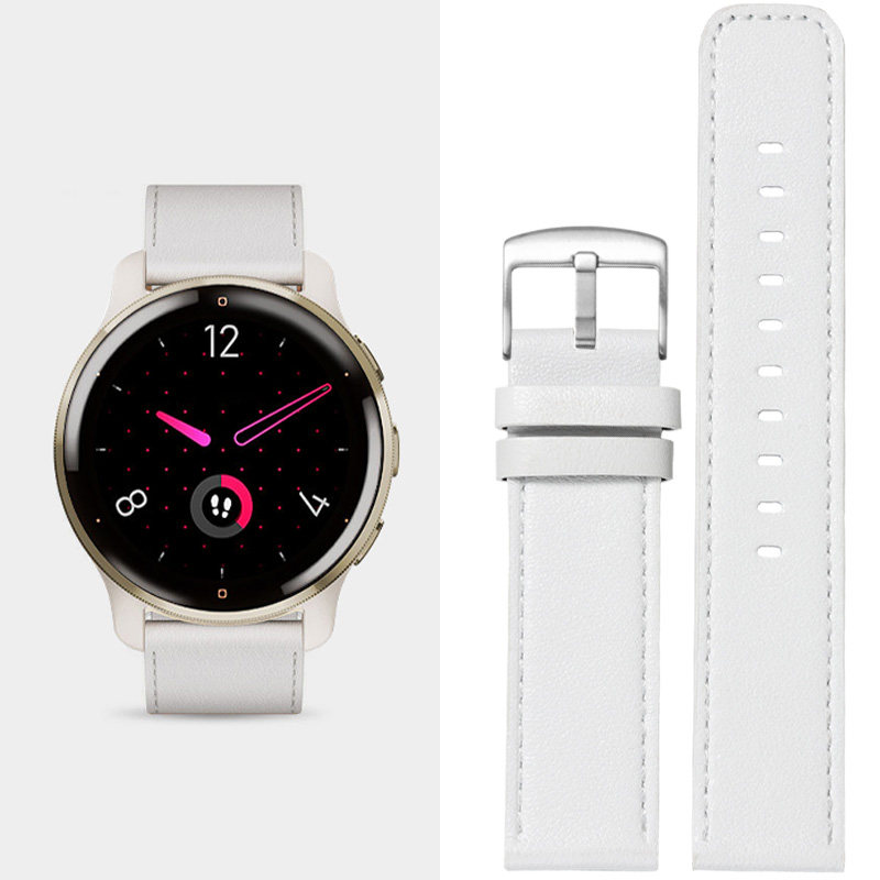 适用Garmin佳明venu2/2s/2Plus真皮手表带女款265M时尚运动245M Vivoactive3 vivomove HR music替换表带腕带