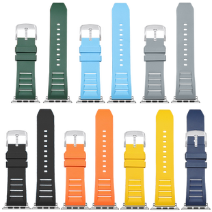 适用apple watch10表带苹果手表10代iwatch9/8/7/se氟橡胶表带创意运动高级49 45 46mm男女士十代新款Ultra