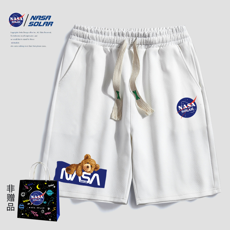 NASA SOLAR联名新款2024年夏季潮流运动短裤男女户外休闲五分裤子