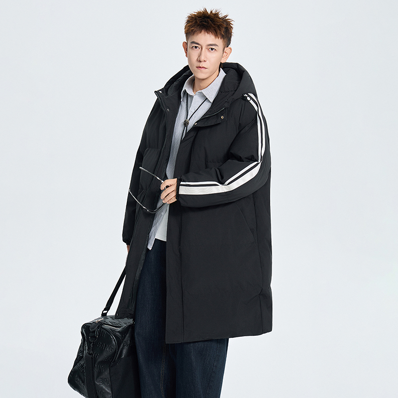 2025新款中长款加厚连帽棉服男潮牌宽松情侣款百搭保暖大衣外套