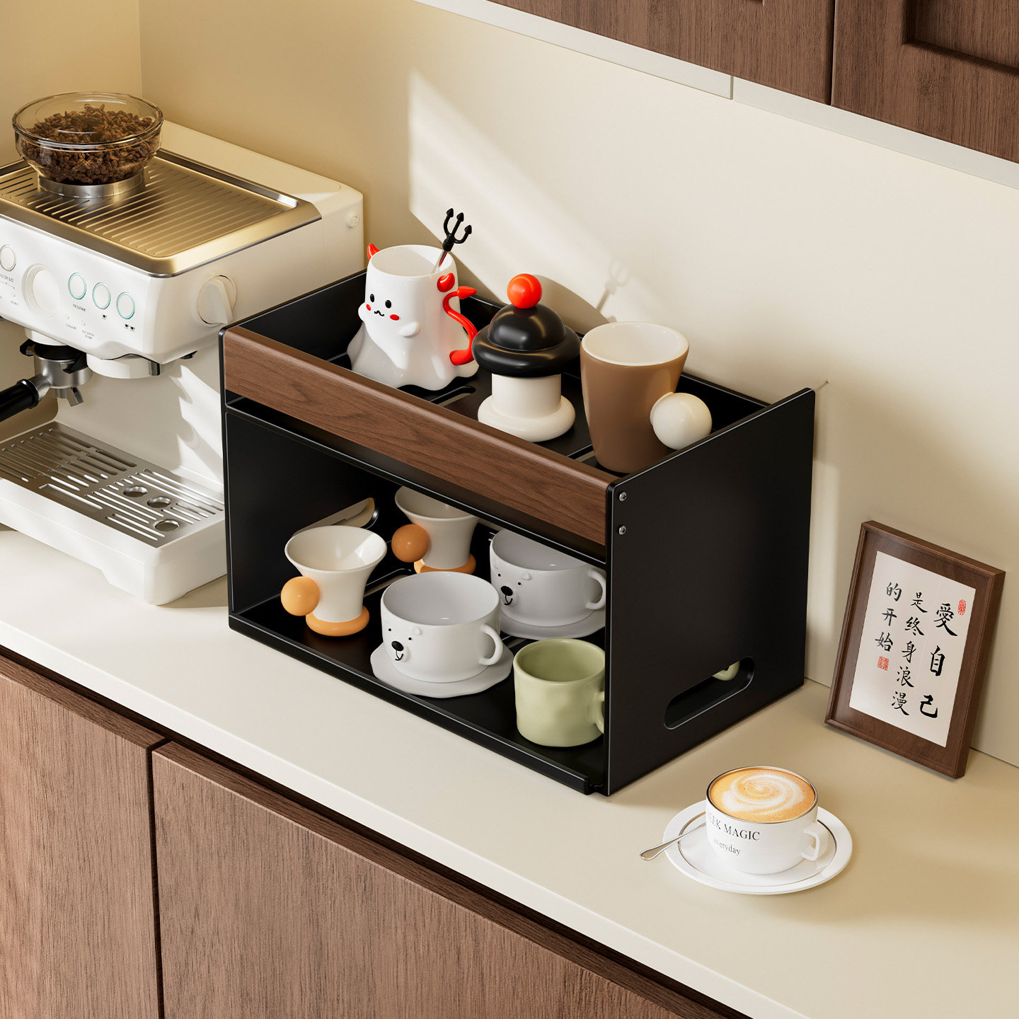 双层杯架杯子沥水架餐桌台面水杯茶杯咖啡杯收纳架子餐边柜置物架,住宅家具,搁板/置物架/家用陈列架,淘宝优惠券,粉丝福利购,淘宝优惠卷