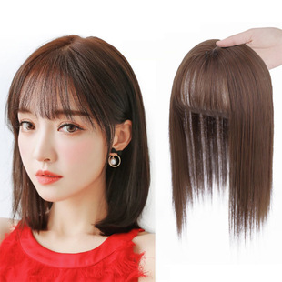女头顶补发块带刘海假发女三卡隐形无痕自然仿真片许昌假发批发