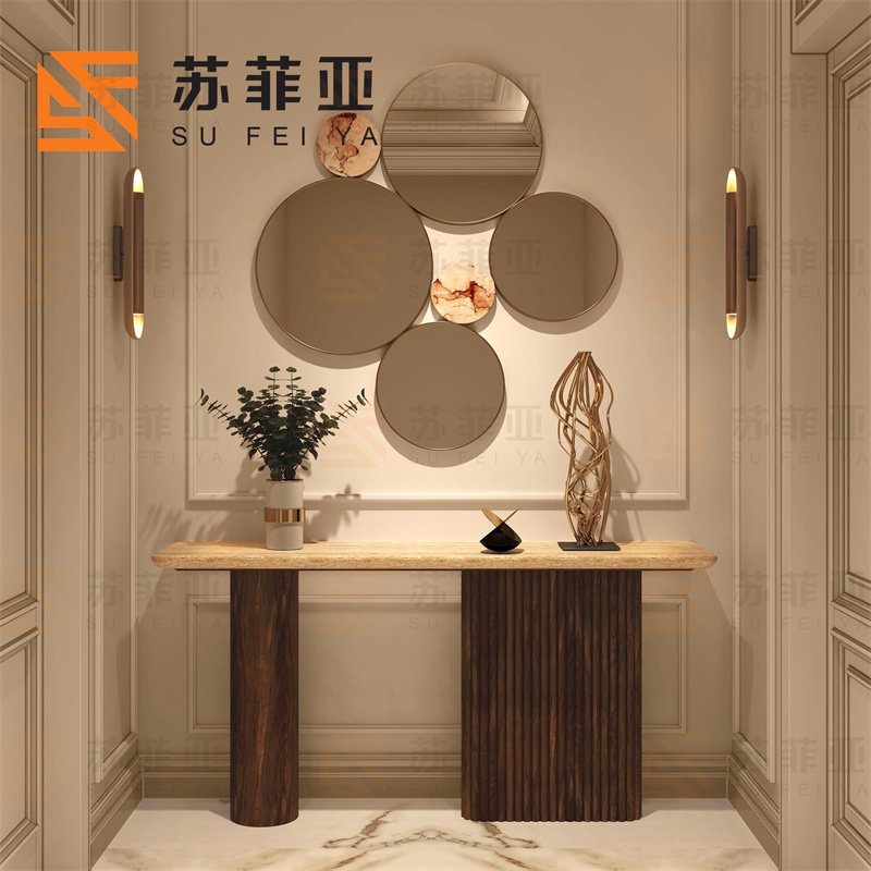 设计师走廊电梯厅装饰台长条案图片