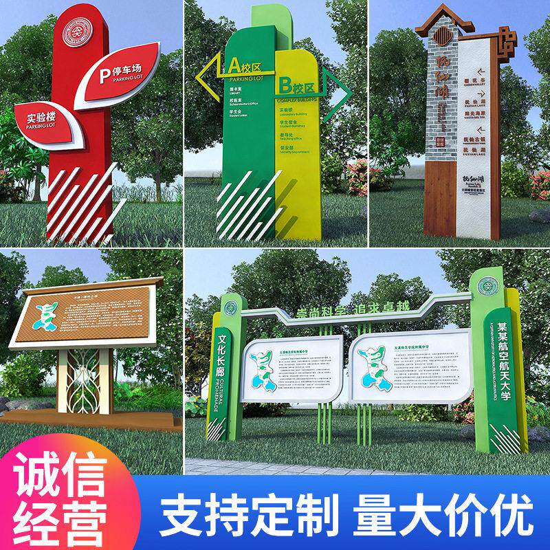 户外停车场指示牌精神堡垒导向牌引路牌导视牌标识牌指引牌导示牌