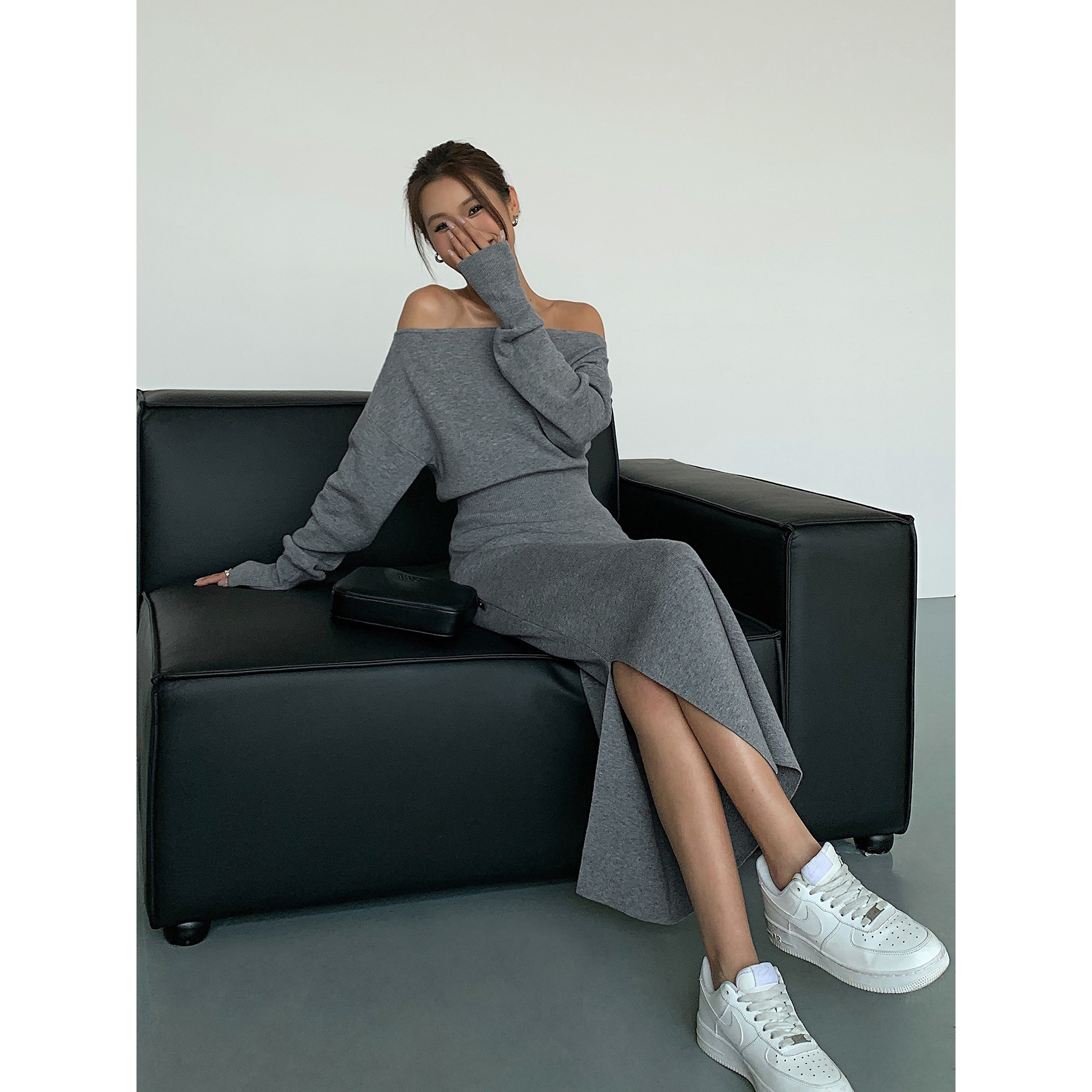 修身显瘦鱼尾针织半身裙