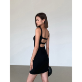 ousph 裙 收腰后背镂空性感辣妹短款 现货6折 针织吊带连衣裙修身