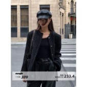 毛呢小香风短款 ousph 现货6折 外套女圆领气质名媛羊毛高级上衣