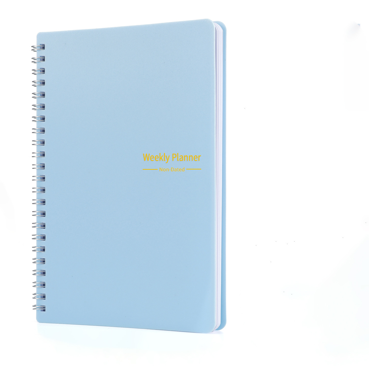 A5彩色加厚内页防水线圈本学生办公52周记录封面耐用本子