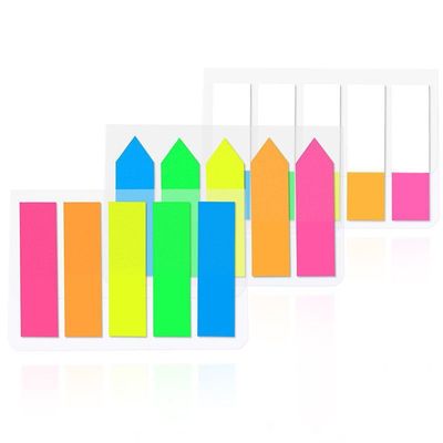 学生用半透明荧光便签贴纸标记条索引标签塑料书签便利贴指示膜