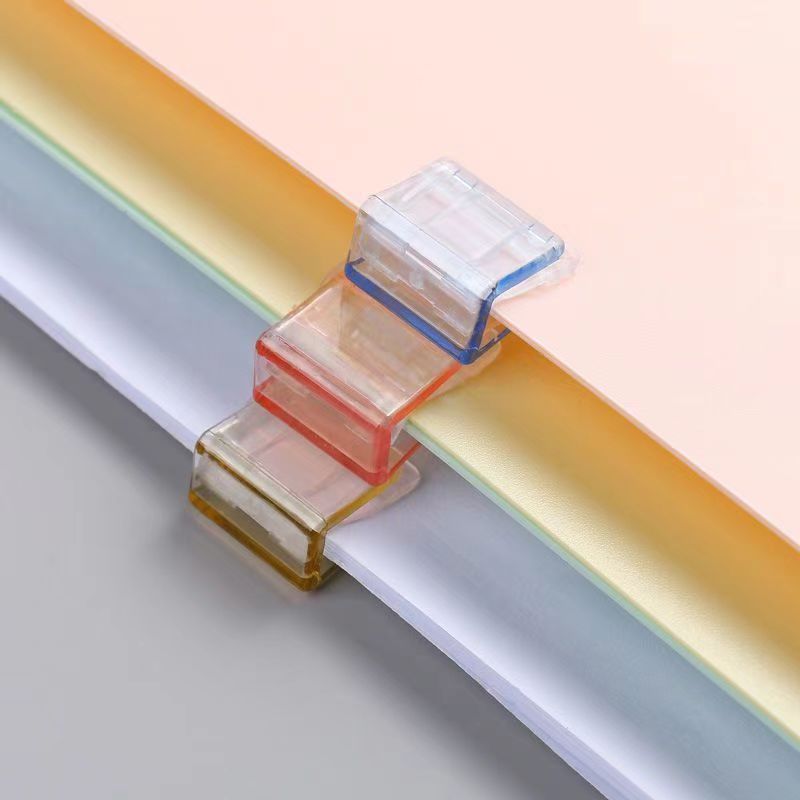 新款2024糖果色推推夹防卷固定器彩色推拉夹a4纸活页夹实用