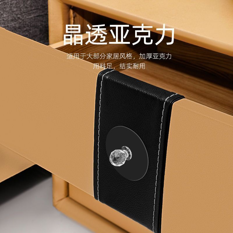隐形柜门拉手免打孔自粘橱柜抽屉衣柜玻璃窗推拉把手实用设计