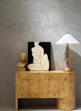 中古实木树瘤皮玄关柜诧寂风装饰柜意式极简餐边柜靠墙走廊玄关台