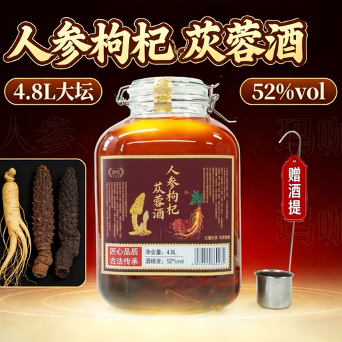 【赠酒提】望坊人参枸杞苁蓉酒 52度4.8L大容量收藏送礼口粮酒