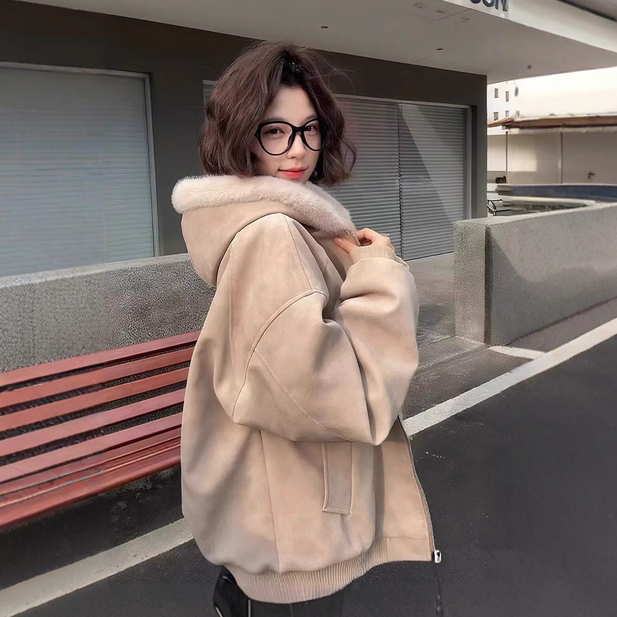 美式座山雕加绒2025冬季新款中性风慵懒宽松外套复古扎染pu皮棉衣