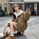 休闲百搭棒球棉服夹克 新款 美式 加厚羊羔毛绒冲锋衣外套女2025冬季