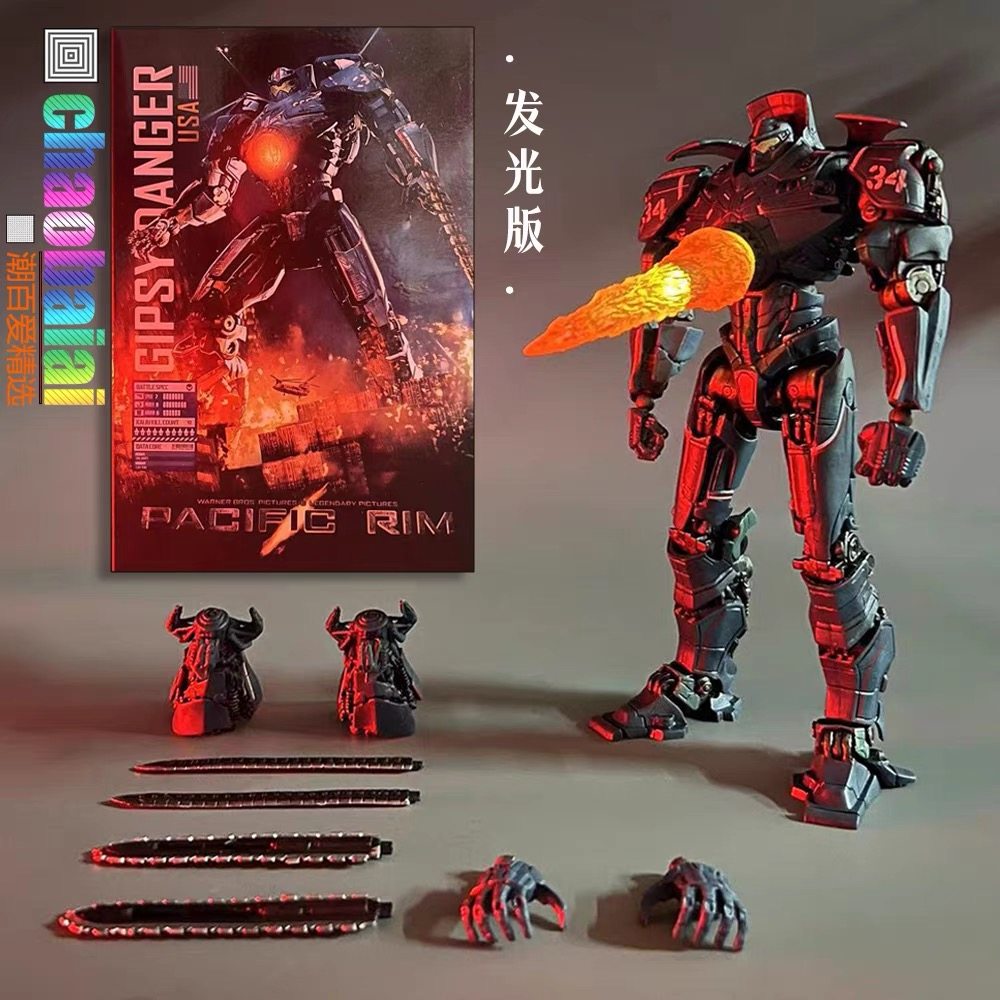 NECA PACIFIC RIM 2 메카 복수 방랑자 모델 어린이 움직일 수있는 빛나는 그림 장난감 로봇 인형