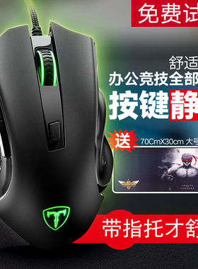 ET游戏鼠标有线电竞专用台式电脑笔记本大手加长线cf无声静音lol