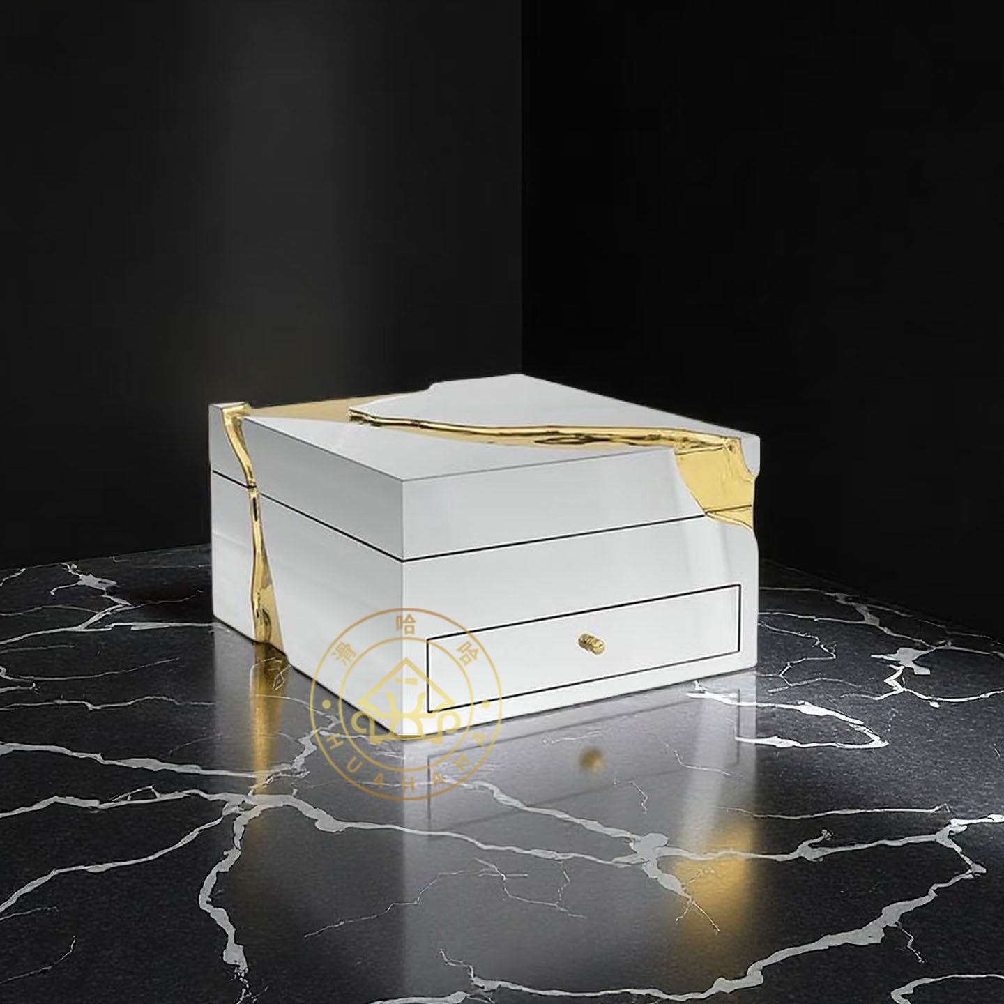 滑哈哈意式轻奢实木首饰盒收纳盒