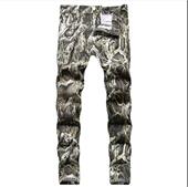 Snake Men Jeans男个性 Classic Skinny 纹紧身牛仔裤 Print 蛇