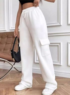 侧面口袋加厚卫裤Oversized sweatpants with large side pockets