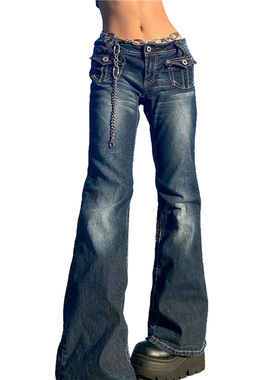 Retro Trend Babes Low Rise Jeans复古潮流辣妹低腰微喇牛仔长裤