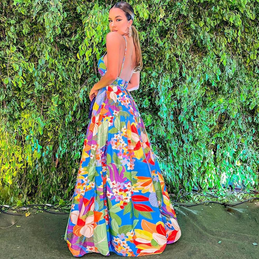 sling with skirt long off-shoulder holiday dress womens