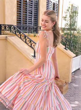 women dress floral sundress shoulder swing flowy smocked