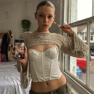 street outer trend solid color personality top wear